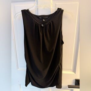 White House Black Market Black Gathered Tank Top